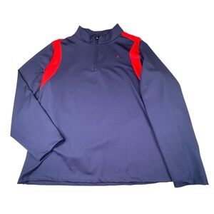 Redvanly Pullover Men's XL Blue Red Performance Quarter Zip Stretch Golf Fallon